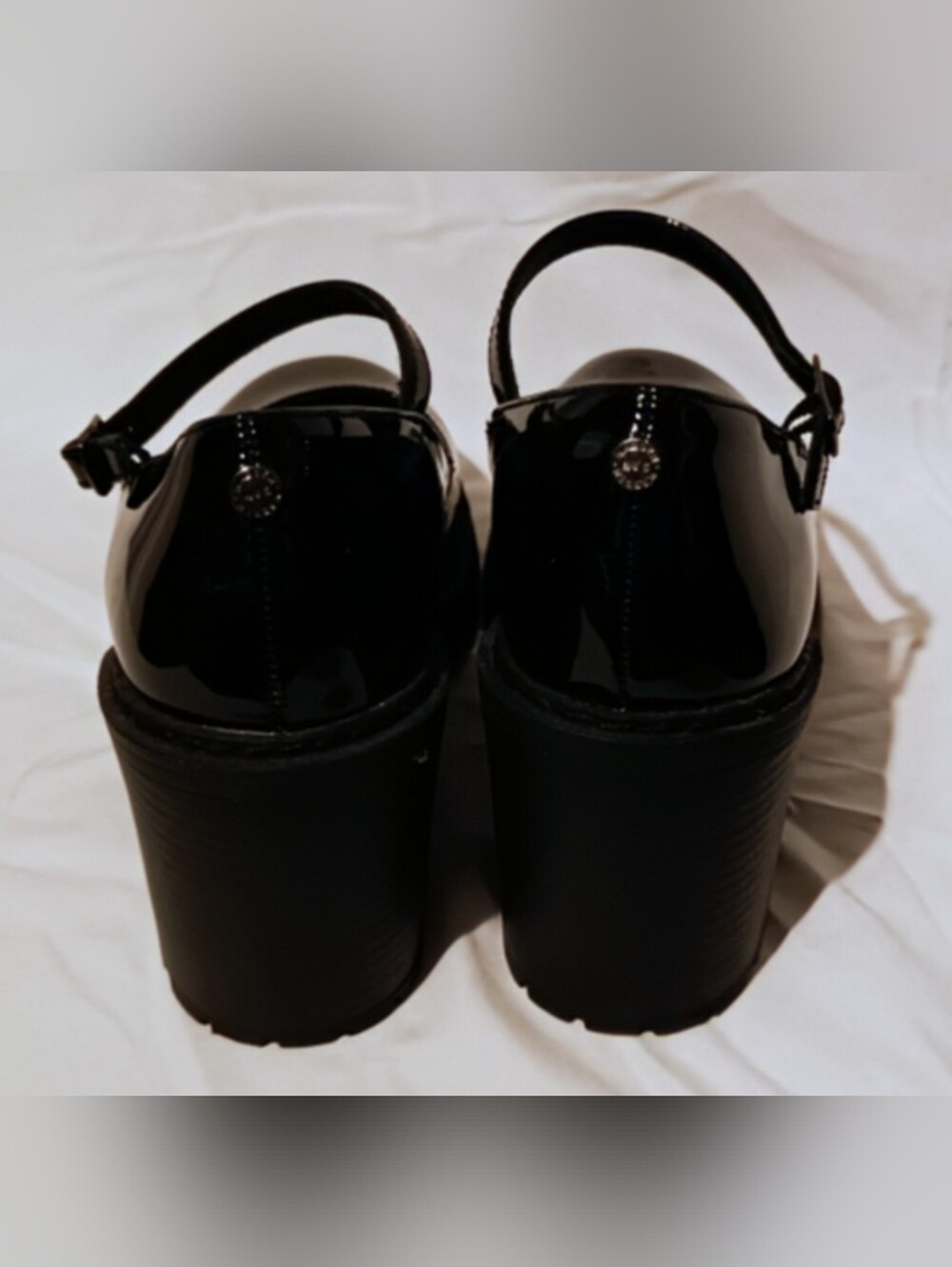 🍈 Steve Madden Shiny Black Mary Jane Heels – Size 7.5 - Picture 3 of 12